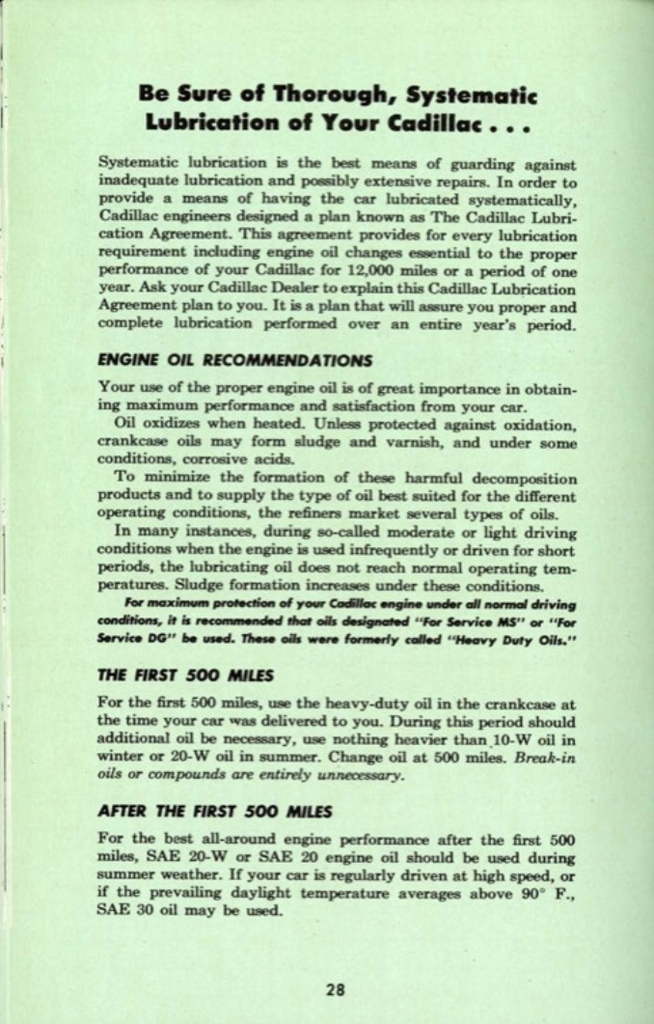 1953 Cadillac Owners Manual Page 20